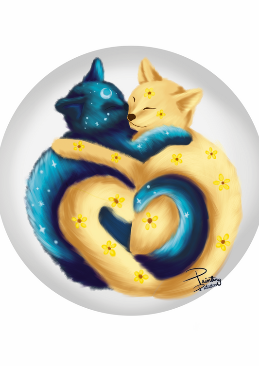 Moon and Sun Cats Original